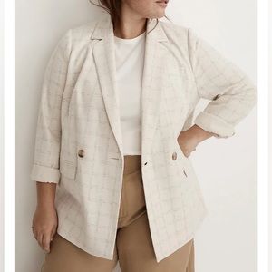 Madewell Caldwell Double Breasted Blazer Plus Size 2X  Windowpane in Ghent Plaid